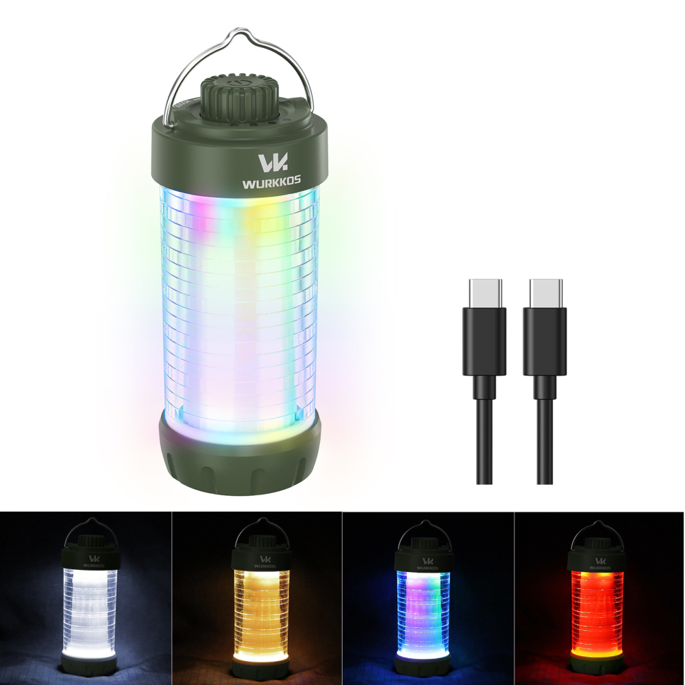 【New Release】 Wurkkos CL01 Camping Light with Adjustable Color Temperature/Power Bank/RGB Police Modes/Magnet Tail/21700 Battery Replaceable