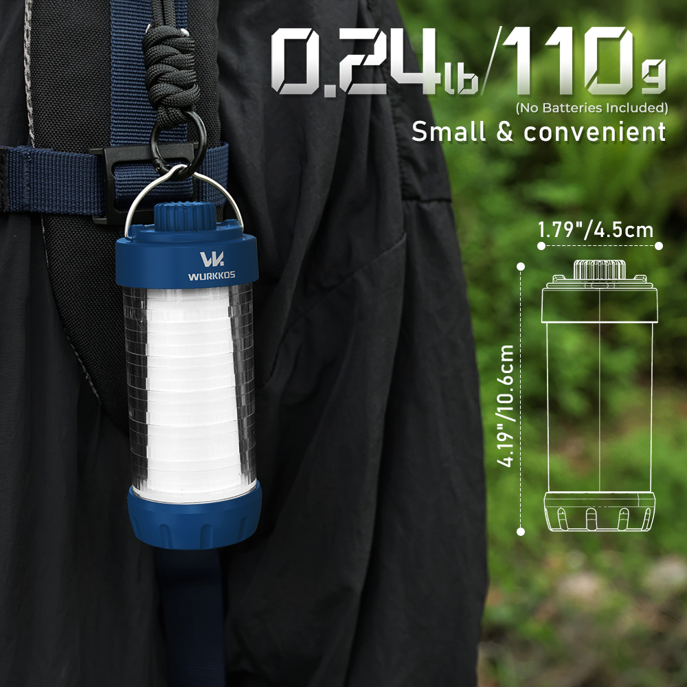 Wurkkos CL01 Camping Light with Adjustable Color Temperature/Power Bank/RGB Police Modes/Magnet Tail/21700 Battery Replaceable