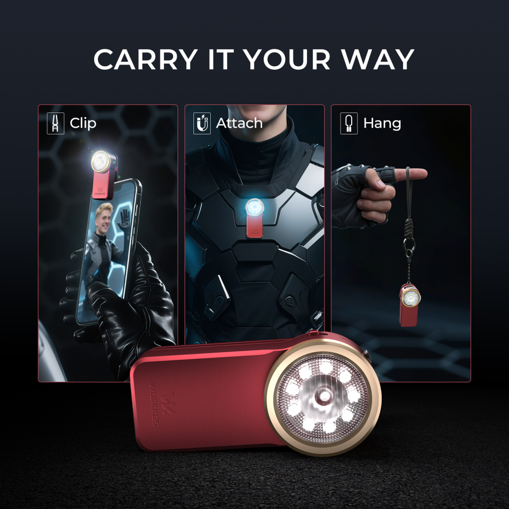 【 Local warehouse】Wurkkos HD03 Clip Light, 680LM USB C Rechargeable Pocket Flashlight, with Spotlight/Floodlight(95 CRI)/RGB Lights/Magnet Inside/ IPX6 Waterproof