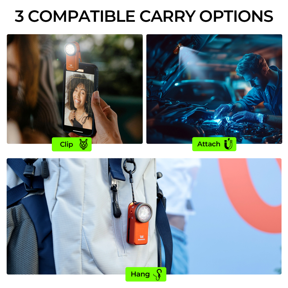 【 Local warehouse】Wurkkos HD03 Clip Light, 680LM USB C Rechargeable Pocket Flashlight, with Spotlight/Floodlight(95 CRI)/RGB Lights/Magnet Inside/ IPX6 Waterproof