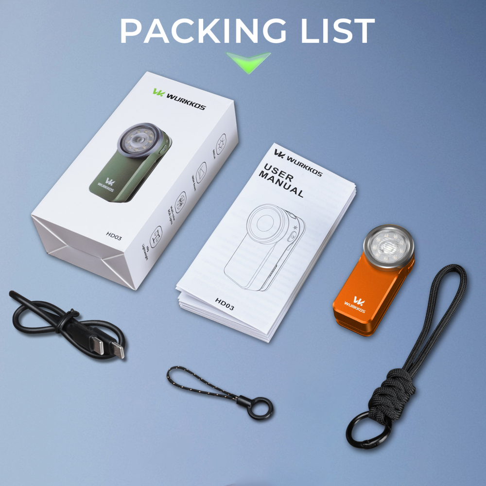【 Local warehouse】Wurkkos HD03 Clip Light, 680LM USB C Rechargeable Pocket Flashlight, with Spotlight/Floodlight(95 CRI)/RGB Lights/Magnet Inside/ IPX6 Waterproof