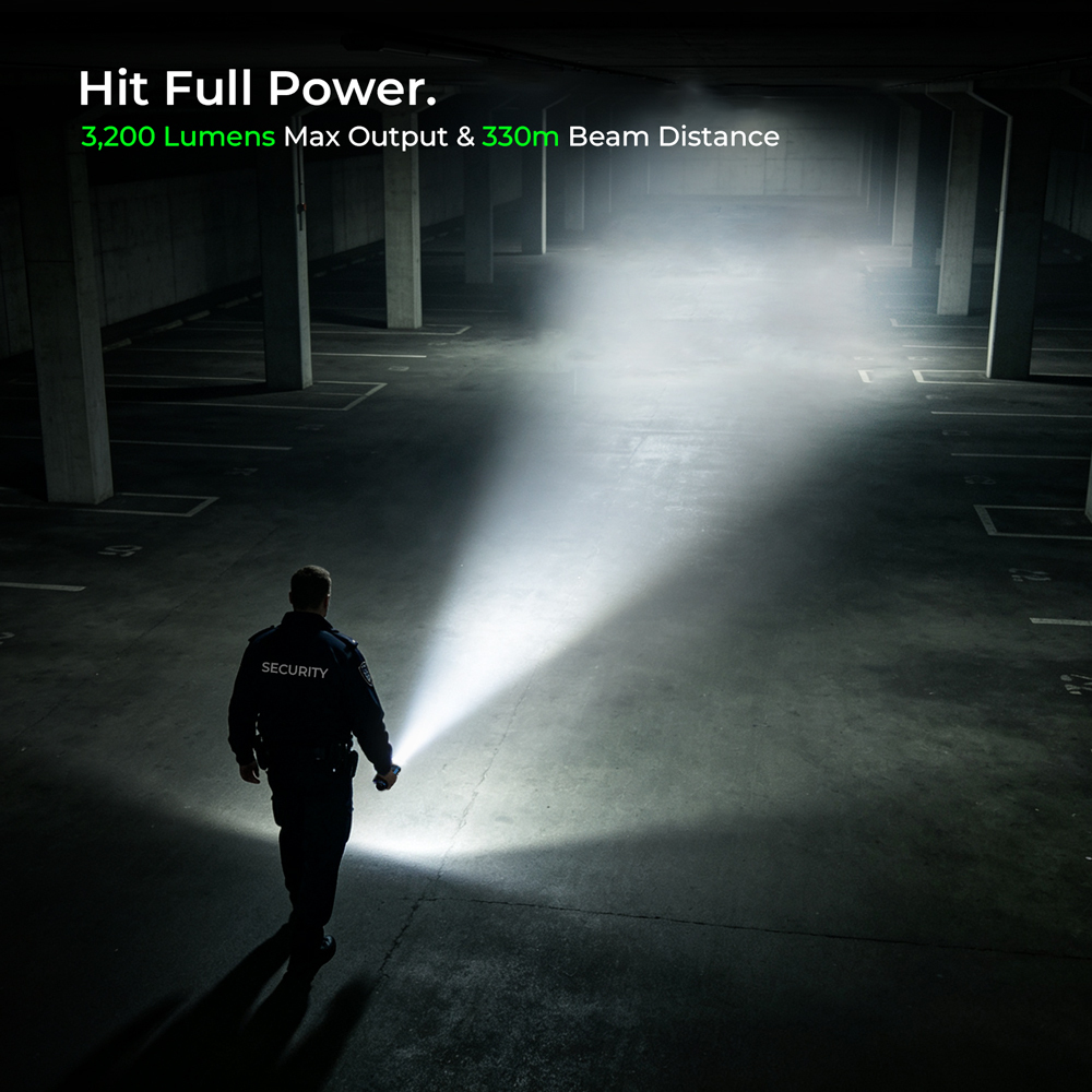 【New Release】WURKKOS HD02 PRO 5-in-1 Tool Light, iF Design Award 2026 Winner, 3200LM Max Output, 330M Max Throw, CRI90 Floodlight, 660nm Red Light , UV Light& Green Beam