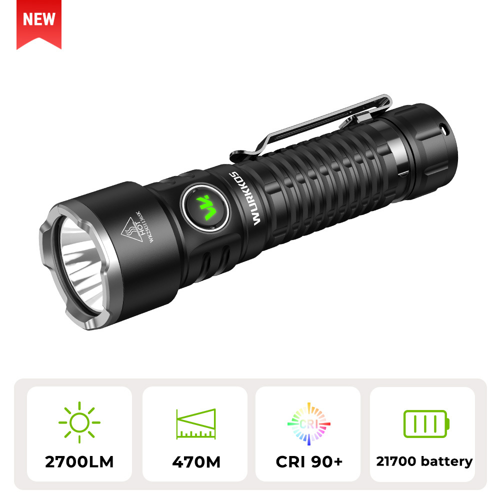 Wurkkos TS28 3200 Lumens EDC Flashlight, Ultra Long Range 506m, Stainless Steel Bezel, Magnetic Tail, IPX8,21700 Battery Included