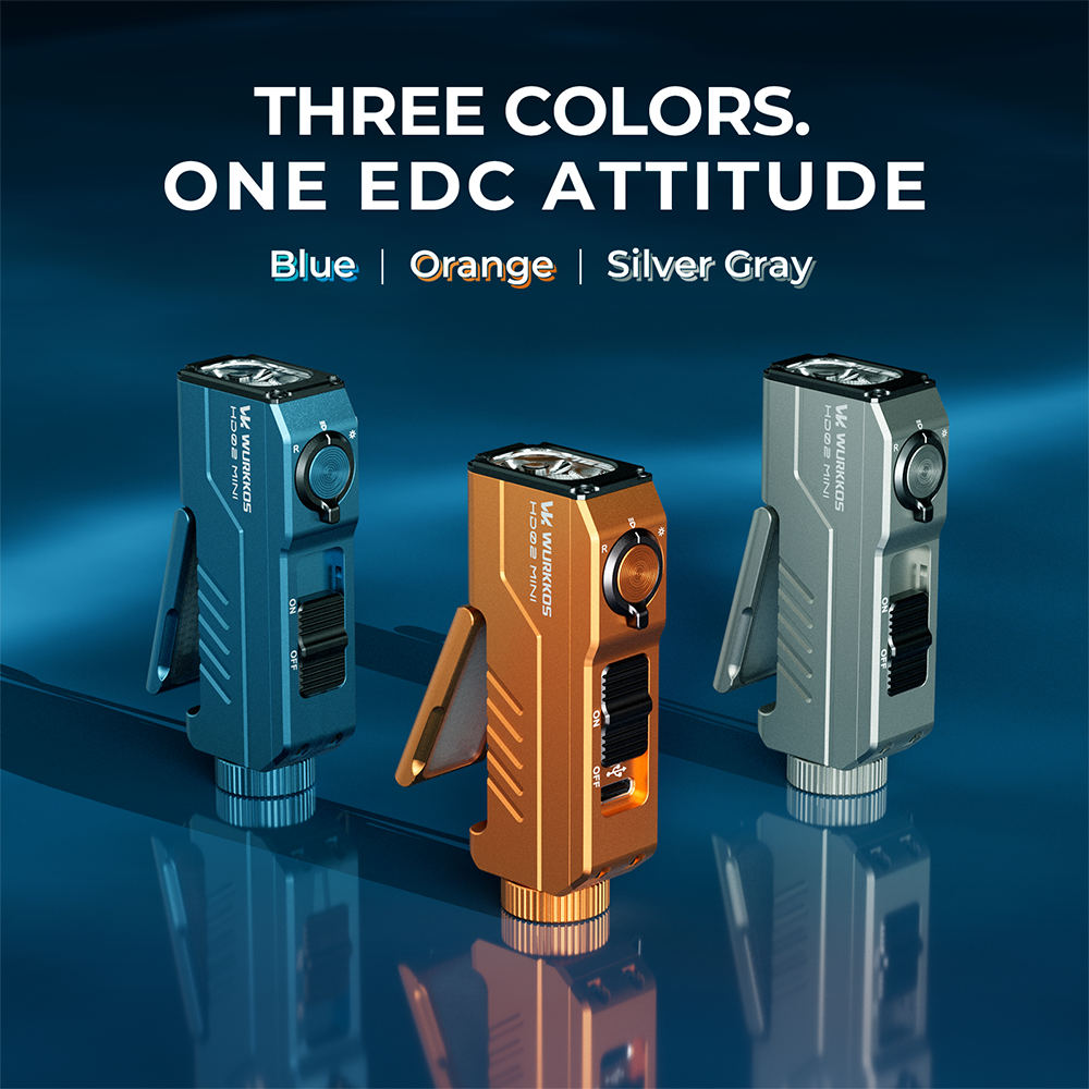 【New Release】Wurkkos HD02MINI EDC Light, 1300LM Pocket-Sized Tool Light with High-CRI Wing Light & Red Light, Detachable-Battery Design