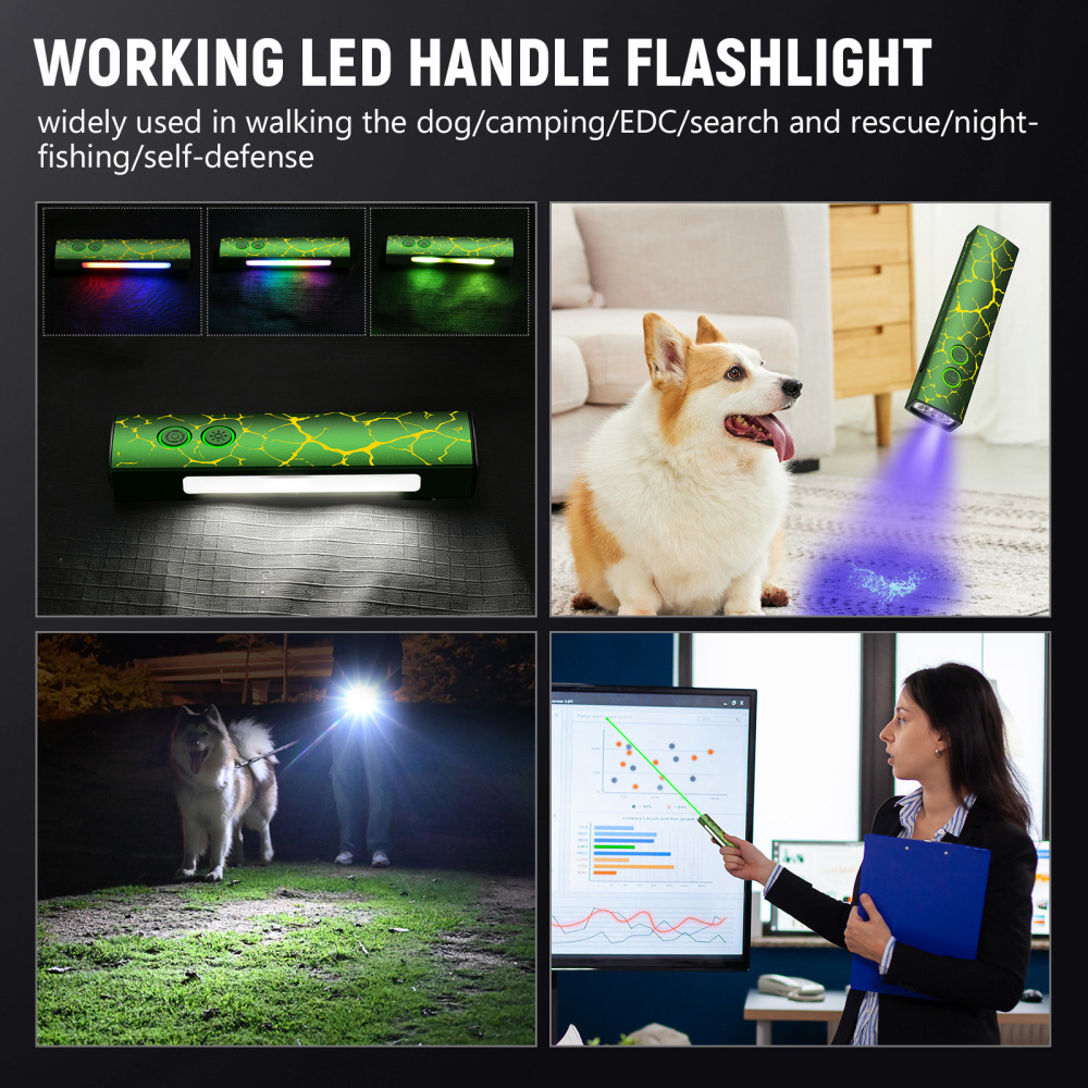 Wurkkos HD01 PRO Flat EDC Flashlight, 365nm UV, Green Laser, White Flood LED, RGB Side Light, Magnetic Tail
