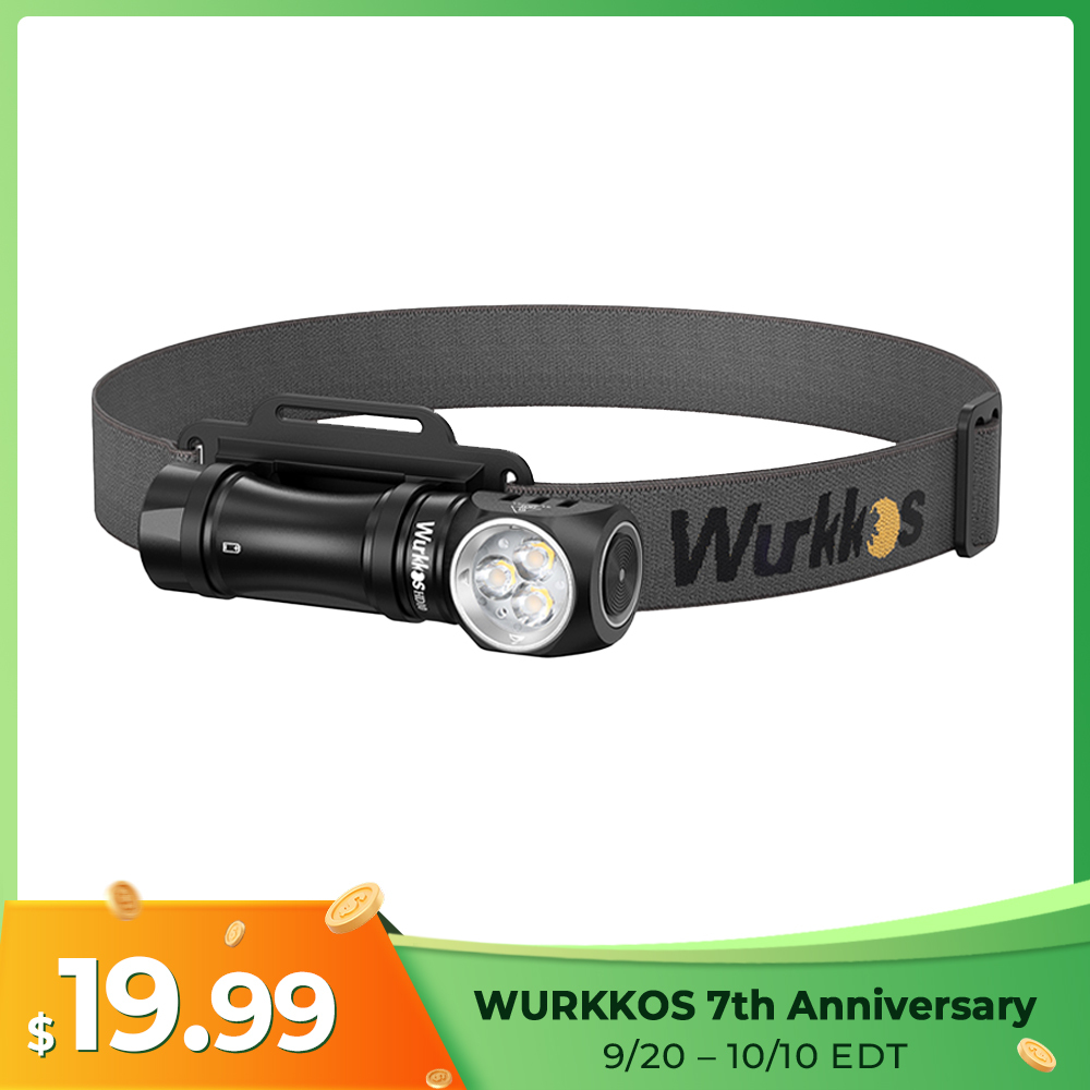【MAO available】Wurkkos HD10 Mini Angle Flashlight,USB C Rechargeable 14500 Headlamp 1200LM Max , with Anduril 2.0/Real RGB Aux/Magnetic Tailcap/Headband