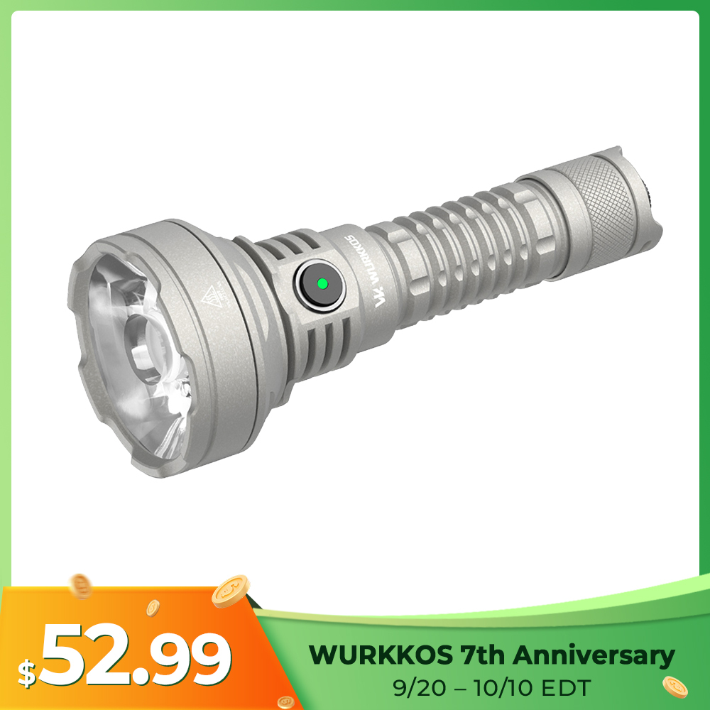 Wurkkos TD01/TD01C Rechargeable Tactical Flashlight, Throw 1039M IPX8 Waterproof, USB-C Torch PMMA Lens