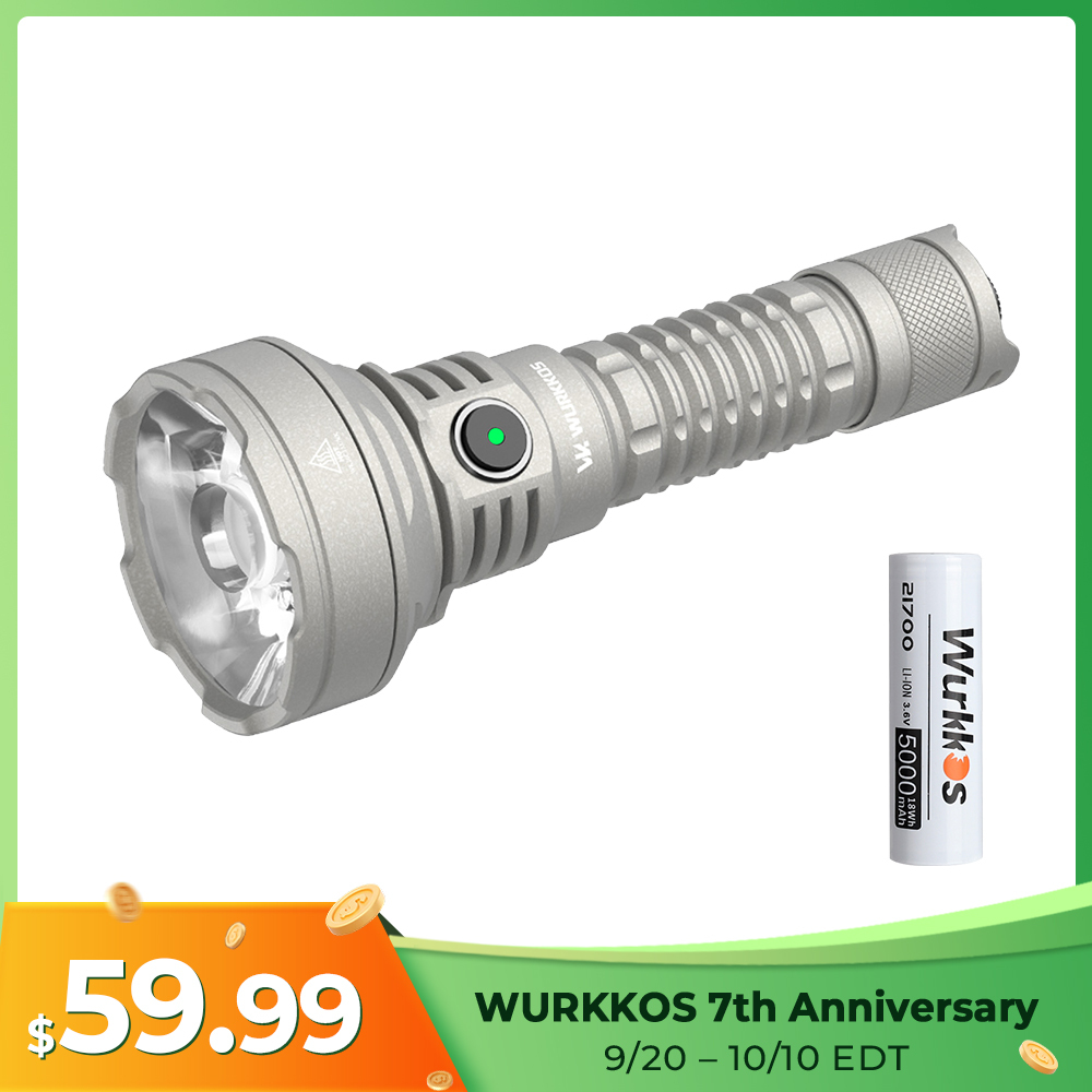 Wurkkos TD01/TD01C Rechargeable Tactical Flashlight, Throw 1039M IPX8 Waterproof, USB-C Torch PMMA Lens