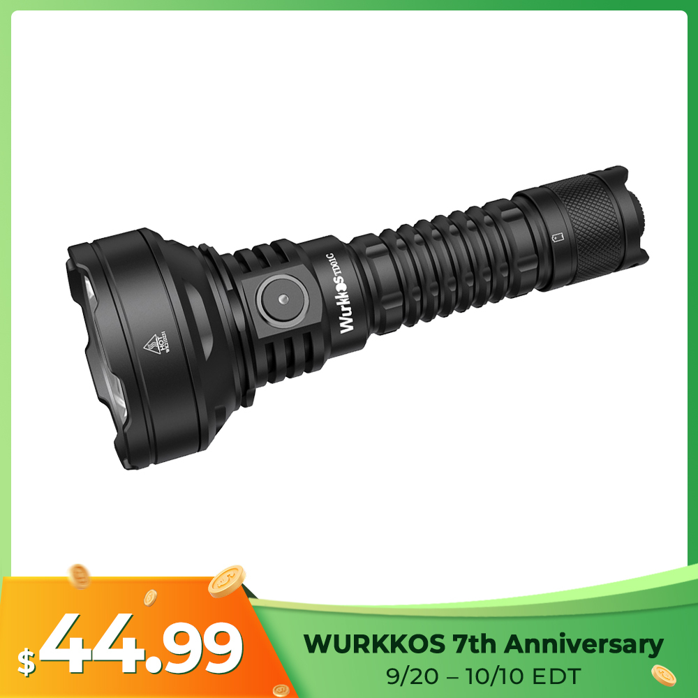 Wurkkos TD01/TD01C Rechargeable Tactical Flashlight, Throw 1039M IPX8 Waterproof, USB-C Torch PMMA Lens