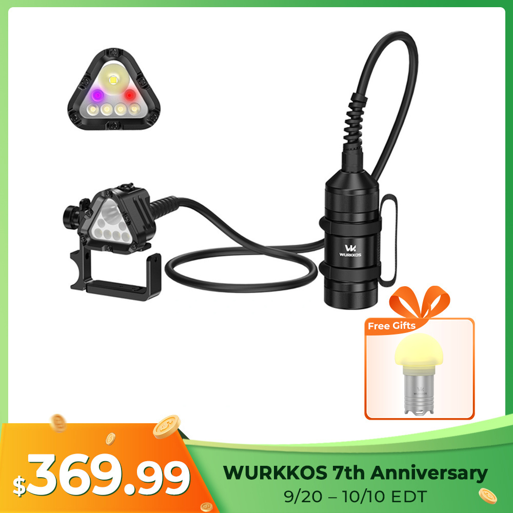 【New Release】Wurkkos D1 Technical Canister Dive Light – 6000 Lumens, 500m Beam Distance, 150m Depth Rated, Up to 32H Runtime & Precision 8° Narrow Beam