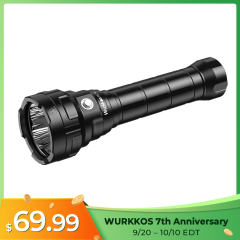 Wurkkos DL70 13000LM Primary Dive Light – Rechargeable 100m Scuba Diving Flashlight with 505m Beam Distance, 4*XHP50B, 4 Modes Operation