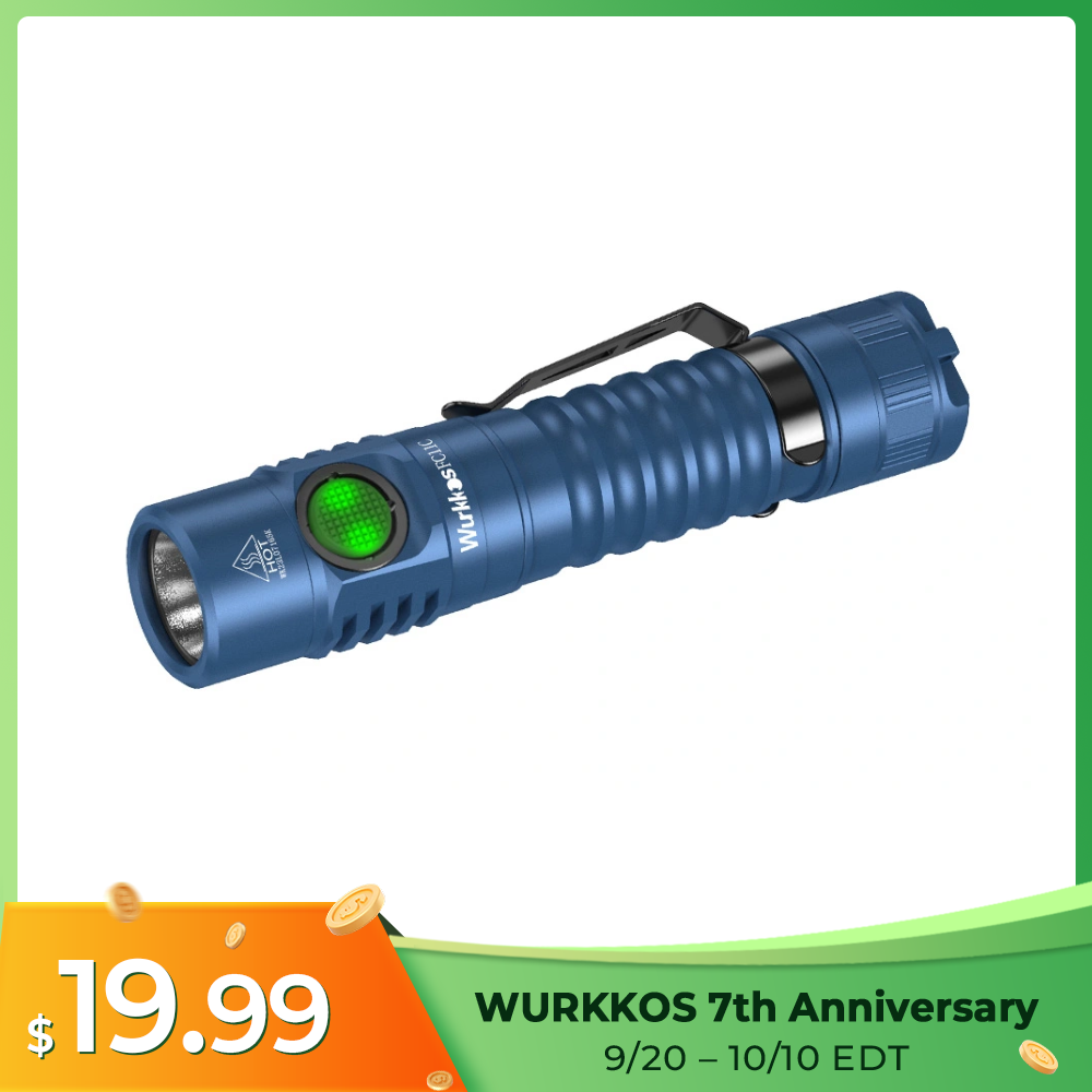 Wurkkos FC11C Nichia 519A Powerful 18650 Flashlight, USB C Rechargeable,Buck Circuit 1200Lumens with Magnetic Tail