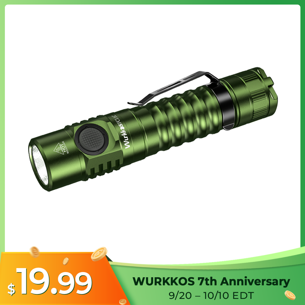 Wurkkos FC11C Nichia 519A Powerful 18650 Flashlight, USB C Rechargeable,Buck Circuit 1200Lumens with Magnetic Tail