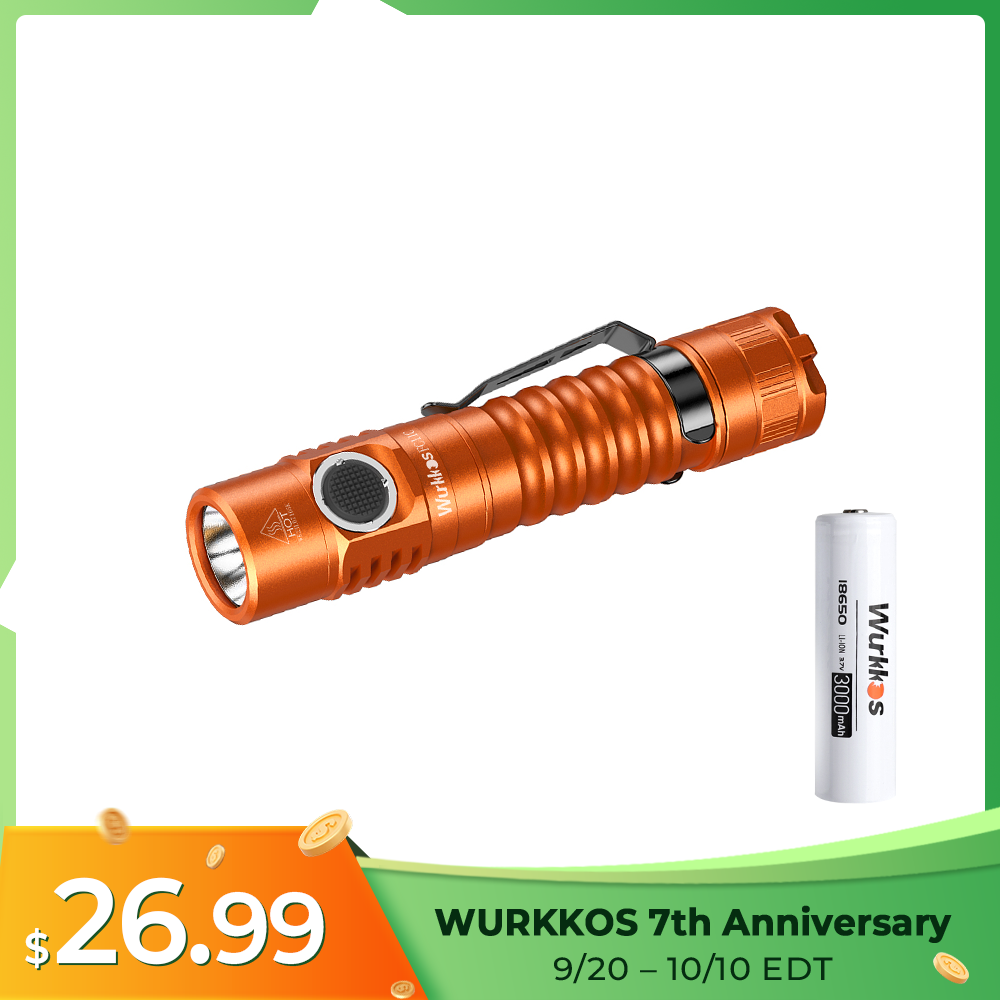 Wurkkos FC11C Nichia 519A Powerful 18650 Flashlight, USB C Rechargeable,Buck Circuit 1200Lumens with Magnetic Tail