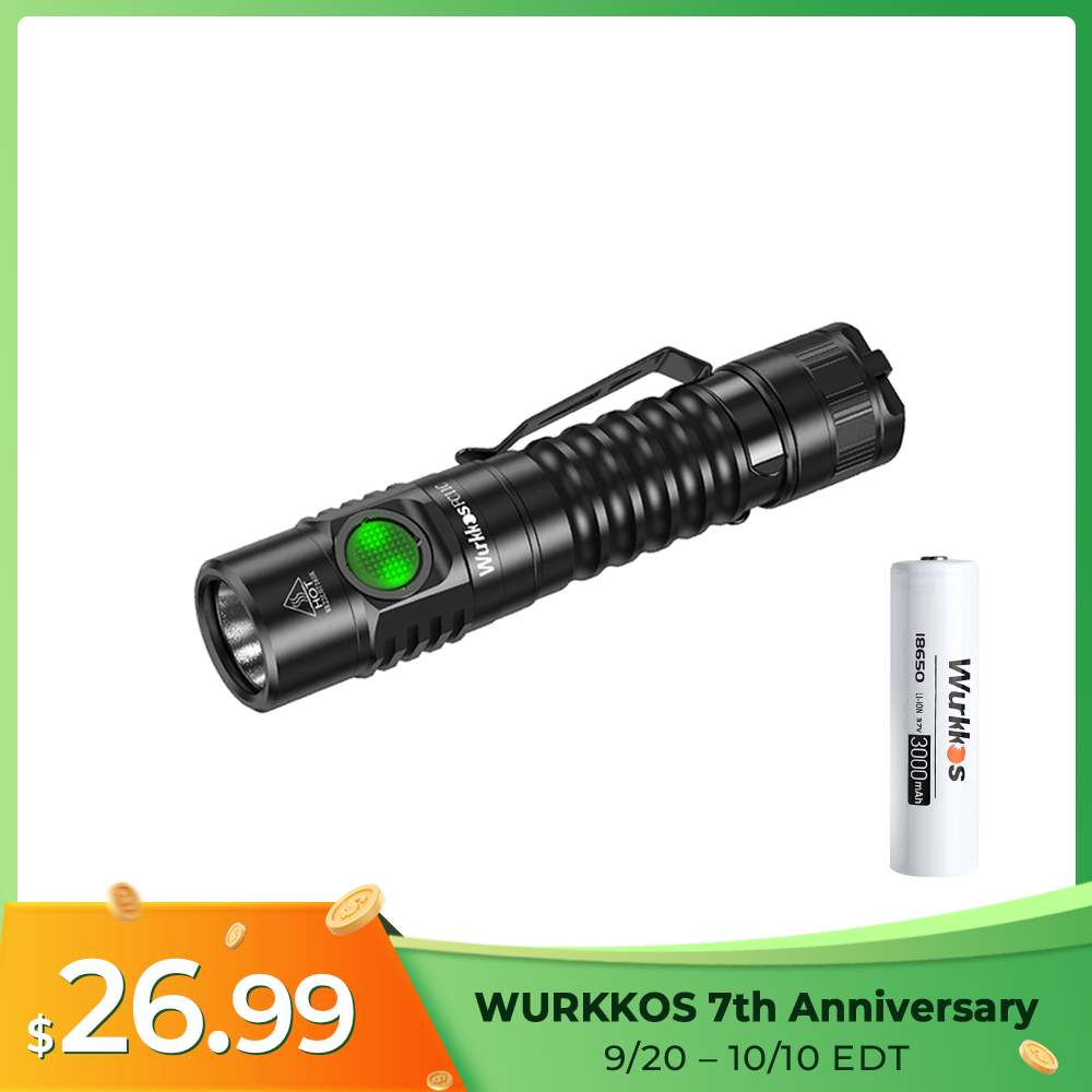 Wurkkos FC11C Nichia 519A Powerful 18650 Flashlight, USB C Rechargeable,Buck Circuit 1200Lumens with Magnetic Tail