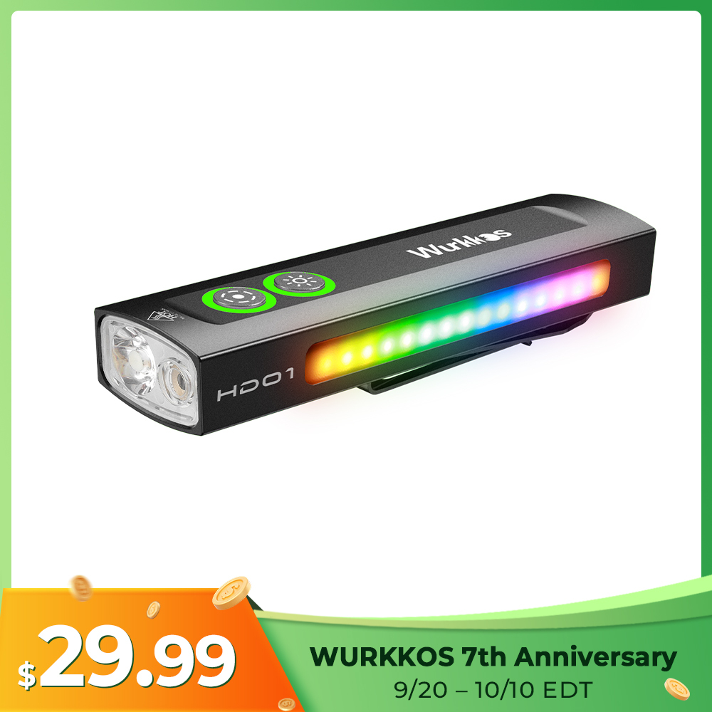 Wurkkos HD01 Rechargeable EDC Flashlight with Front Light,Side flood light (90CRI)/RGB Light/Green Beam,Dual Switch/Magnetic Tail