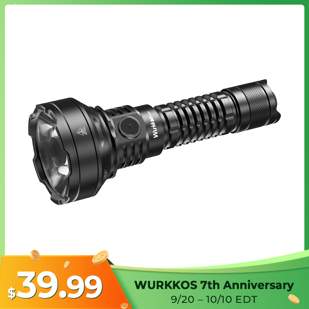 Wurkkos TD01/TD01C Rechargeable Tactical Flashlight, Throw 1039M IPX8 Waterproof, USB-C Torch PMMA Lens