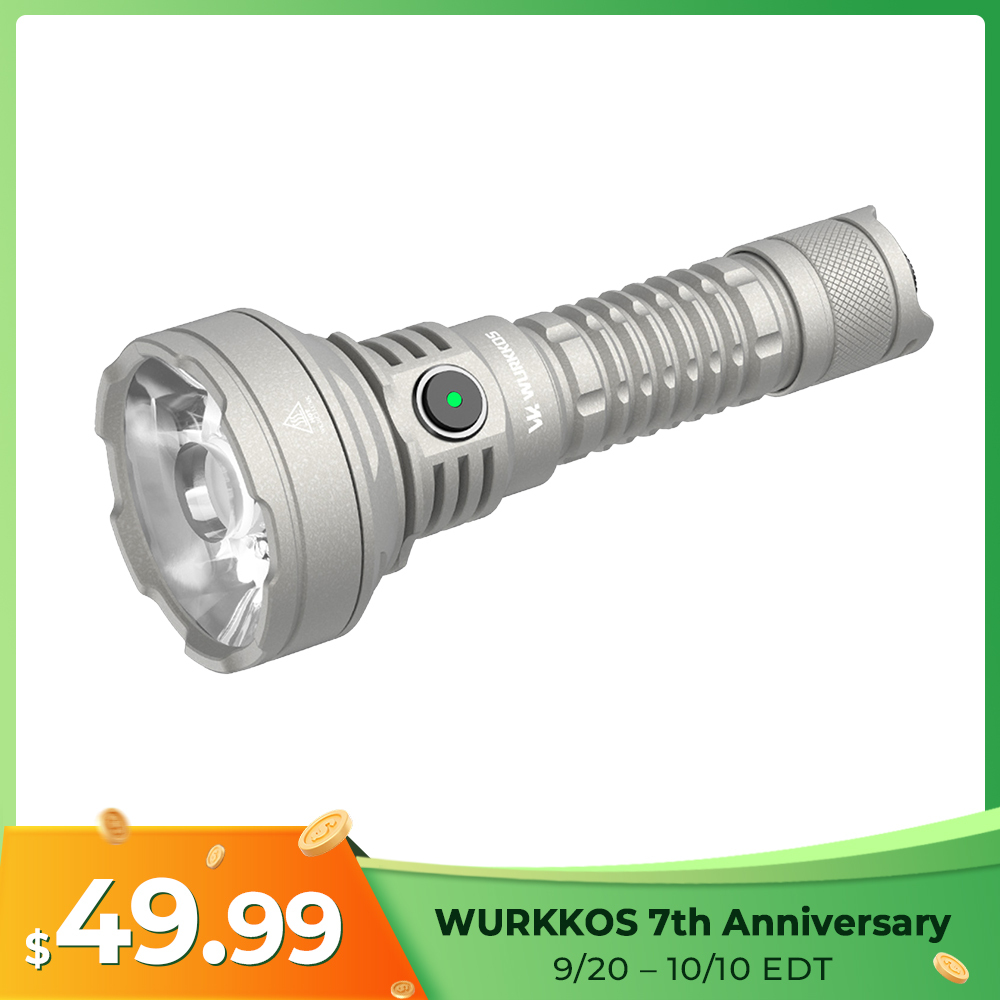 Wurkkos TD01/TD01C Rechargeable Tactical Flashlight, Throw 1039M IPX8 Waterproof, USB-C Torch PMMA Lens