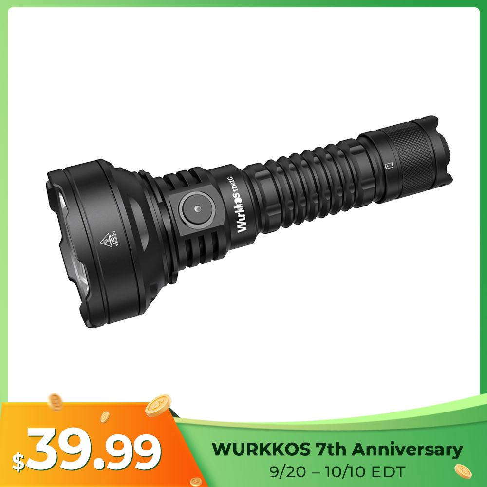 Wurkkos TD01/TD01C Rechargeable Tactical Flashlight, Throw 1039M IPX8 Waterproof, USB-C Torch PMMA Lens