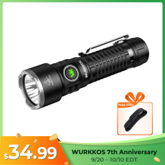 Wurkkos TS28 3200 Lumens EDC Flashlight, Ultra Long Range 506m, Stainless Steel Bezel, Magnetic Tail, IPX8,21700 Battery Included