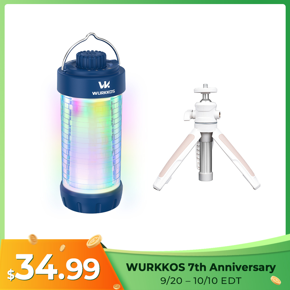 Wurkkos CL01 Camping Light with Adjustable Color Temperature/Power Bank/RGB Police Modes/Magnet Tail/21700 Battery Replaceable