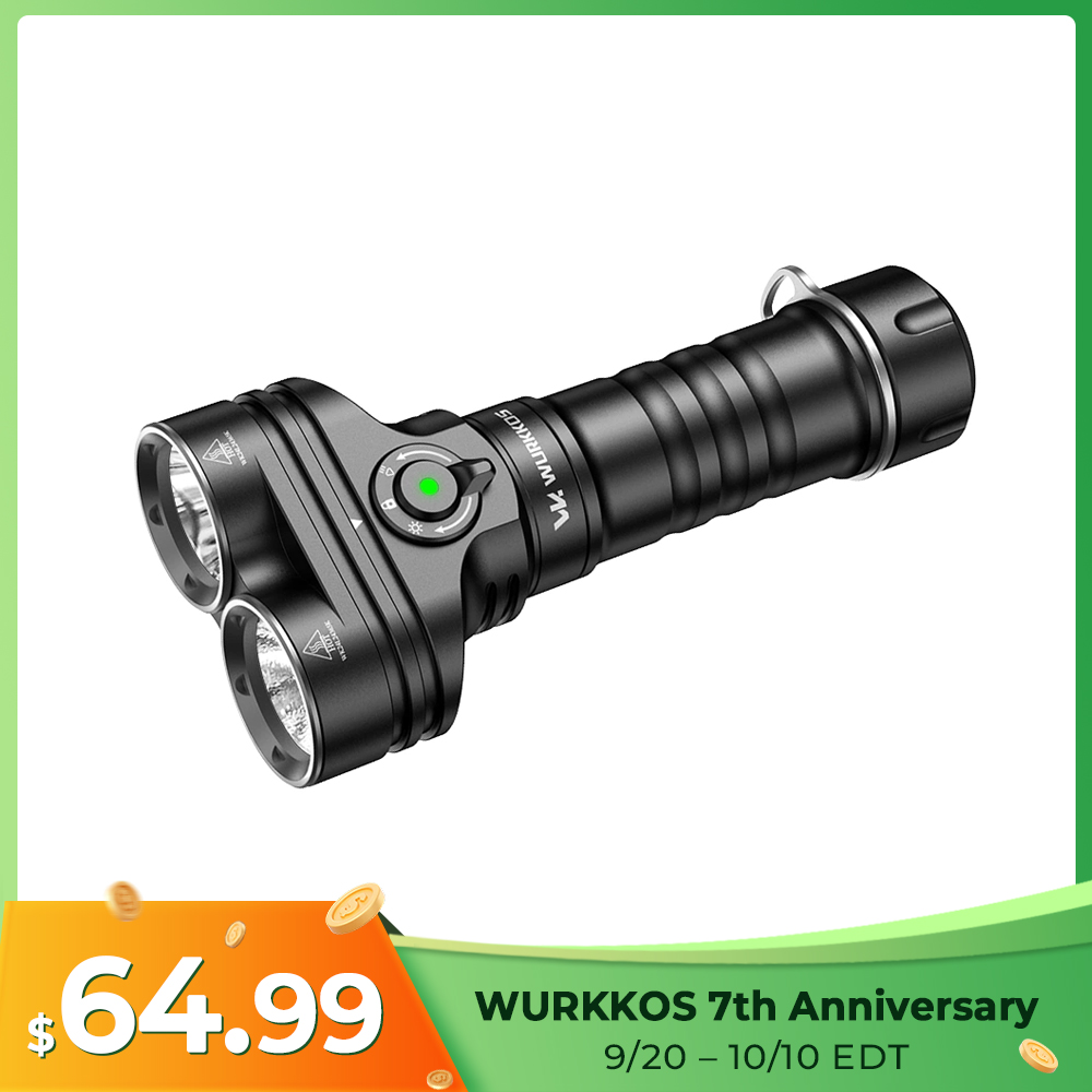 Wurkkos DL05 Dual-Head Dive Light 6000 Lumens | Waterproof Diving