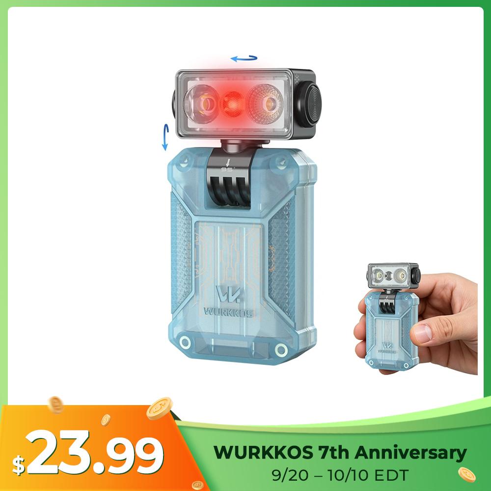 【New Release】WURKKOS HD04 Clip-On EDC Flashlight – 750LM, Multi-Angle 180° Rotating Head, Spotlight/Floodlight/RGB for Outdoor, Work & Emergency