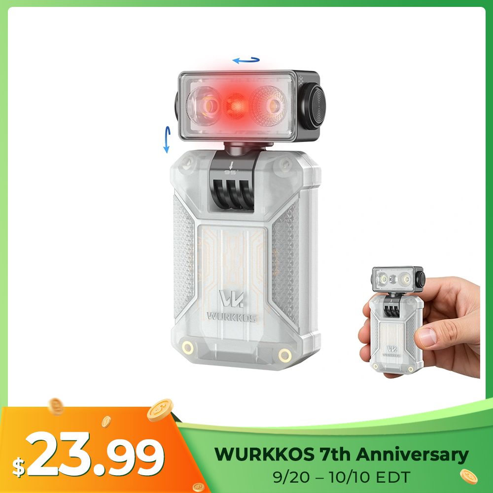 【New Release】WURKKOS HD04 Clip-On EDC Flashlight – 750LM, Multi-Angle 180° Rotating Head, Spotlight/Floodlight/RGB for Outdoor, Work & Emergency