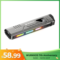 Wurkkos TD11 Smart OLED Tactical Flashlight, 3000LM 320M, Dual Tactical Tail Buttons, Boost Constant Current Driver
