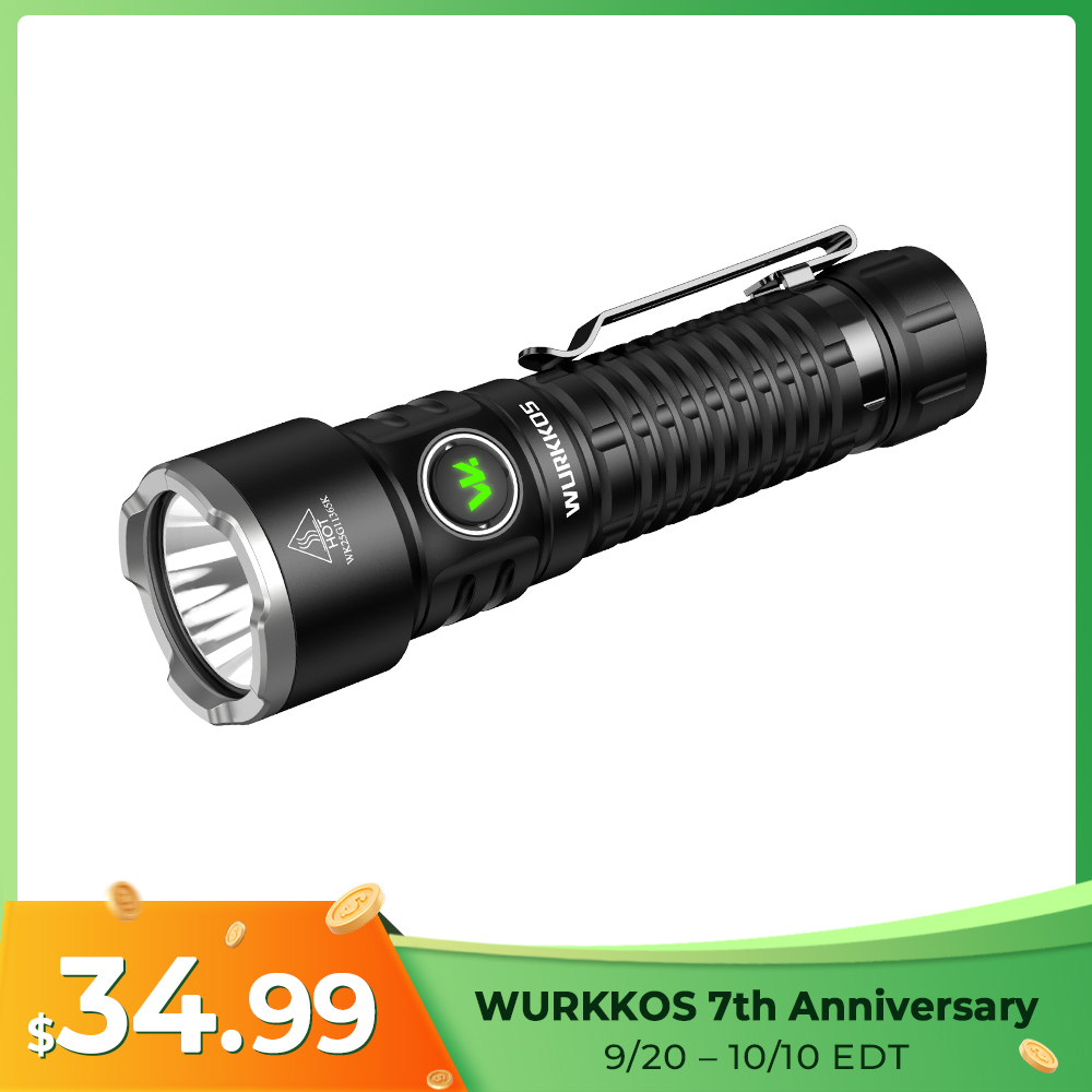 Wurkkos TS28 3200 Lumens EDC Flashlight, Ultra Long Range 506m, Stainless Steel Bezel, Magnetic Tail, IPX8,21700 Battery Included