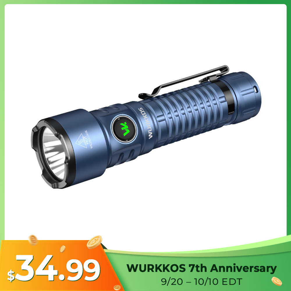 Wurkkos TS28 3200 Lumens EDC Flashlight, Ultra Long Range 506m, Stainless Steel Bezel, Magnetic Tail, IPX8,21700 Battery Included