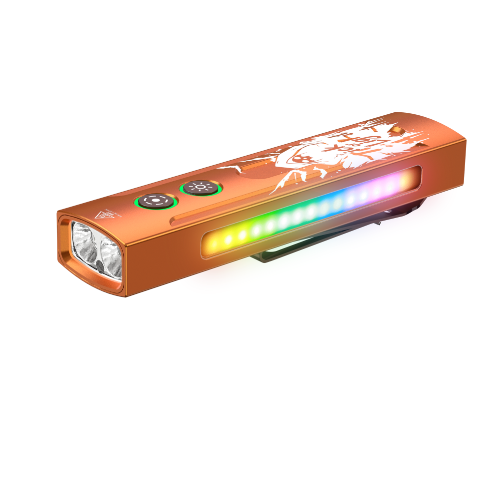 Wurkkos HD01 PRO Flat EDC Flashlight, 365nm UV, Green Laser, White Flood LED, RGB Side Light, Magnetic Tail