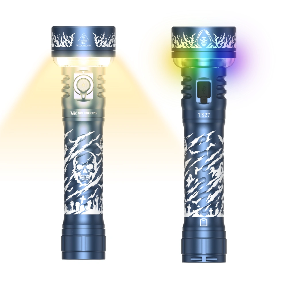 Wurkkos TS27 Flashlight | 3200LM Super Bright, 845m Throw, RGB