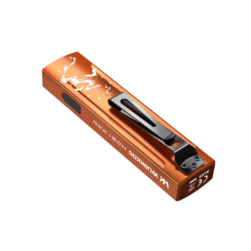 Wurkkos HD01 PRO Flat EDC Flashlight, 365nm UV, Green Laser, White Flood LED, RGB Side Light, Magnetic Tail