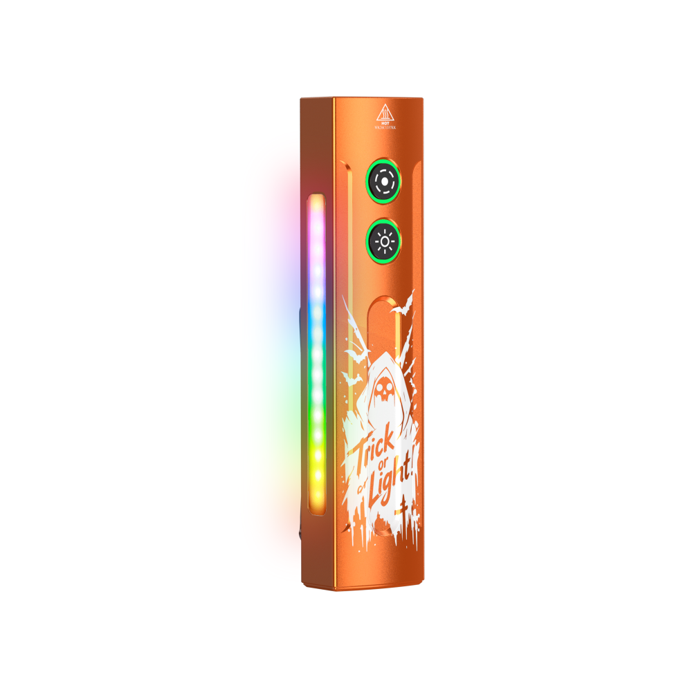 Wurkkos HD01 PRO Flat EDC Flashlight, 365nm UV, Green Laser, White Flood LED, RGB Side Light, Magnetic Tail