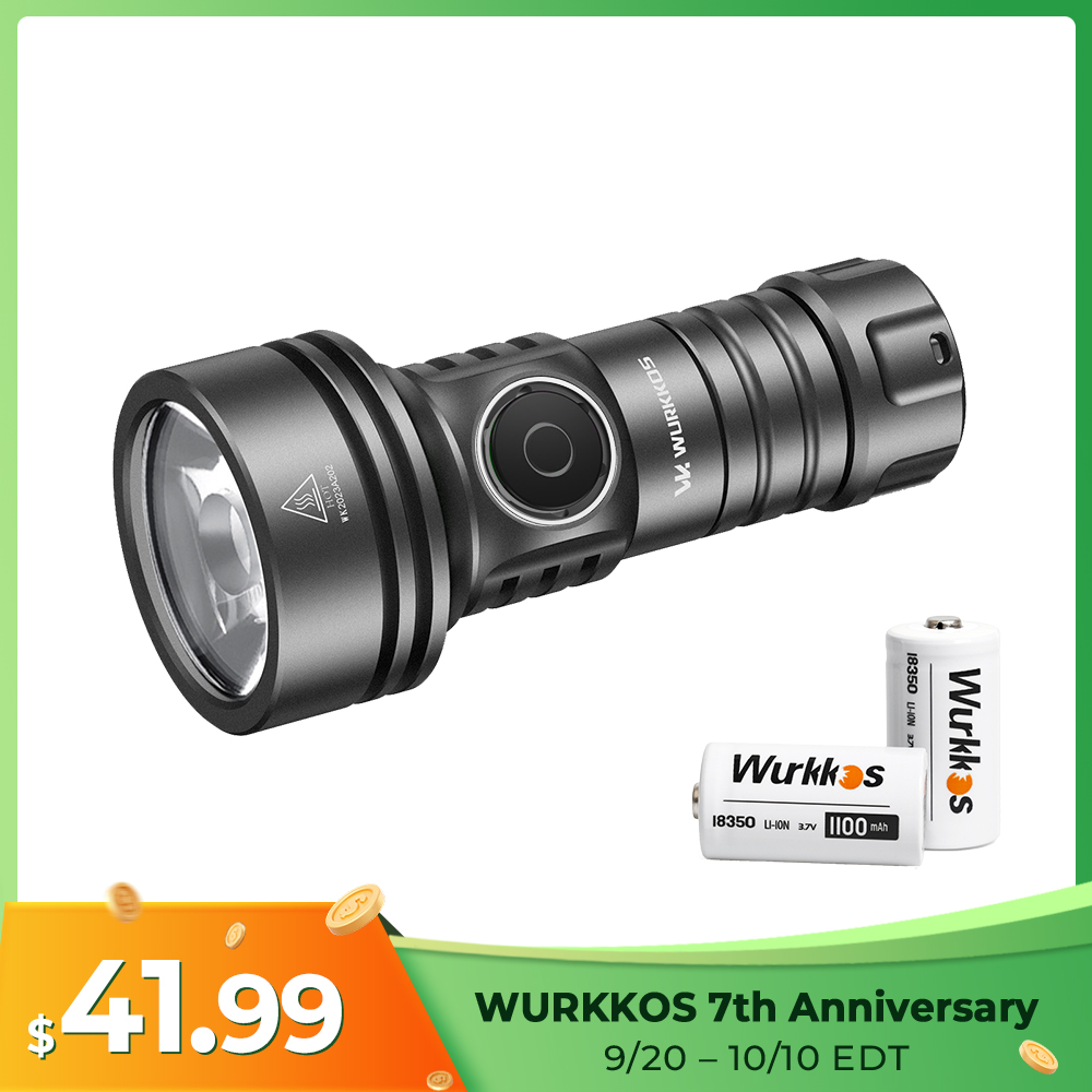【New Release】WURKKOS TS11 V2 Powerful Pocket Thrower Light, 1600LM 500M, Anduril 2 UI ＆ Constant-Current Buck Driver