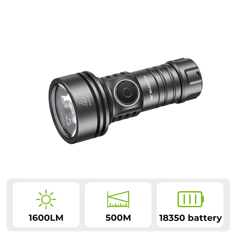 【New Release】WURKKOS TS11 V2 Powerful Pocket Thrower Light, 1600LM 500M, Anduril 2 UI ＆ Constant-Current Buck Driver