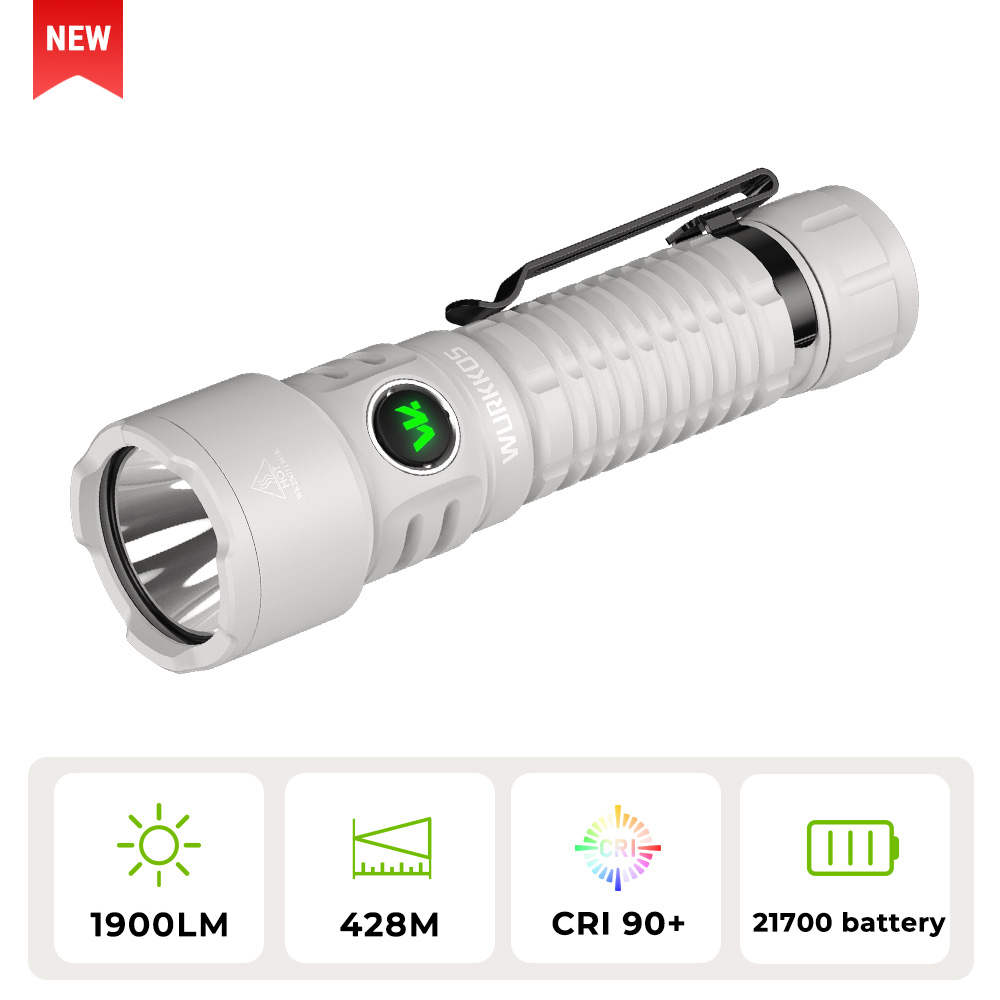 Wurkkos TS28 3200 Lumens EDC Flashlight, Ultra Long Range 506m, Stainless Steel Bezel, Magnetic Tail, IPX8,21700 Battery Included