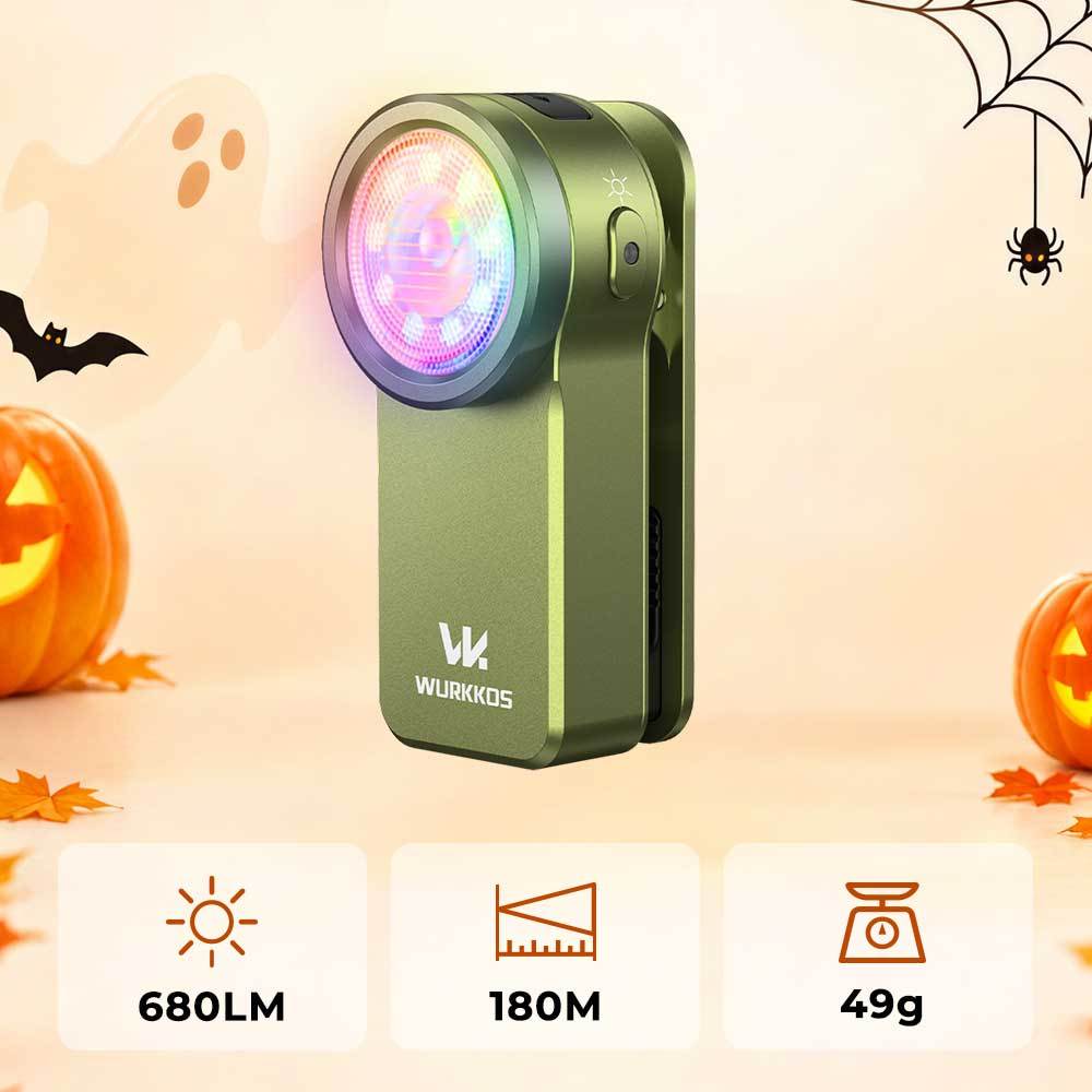 Wurkkos HD03 iF Design Award Clip Light – 680LM USB‑C Rechargeable EDC Flashlight with Spotlight, Floodlight (95 CRI), RGB, Magnet & Constant Current Driver