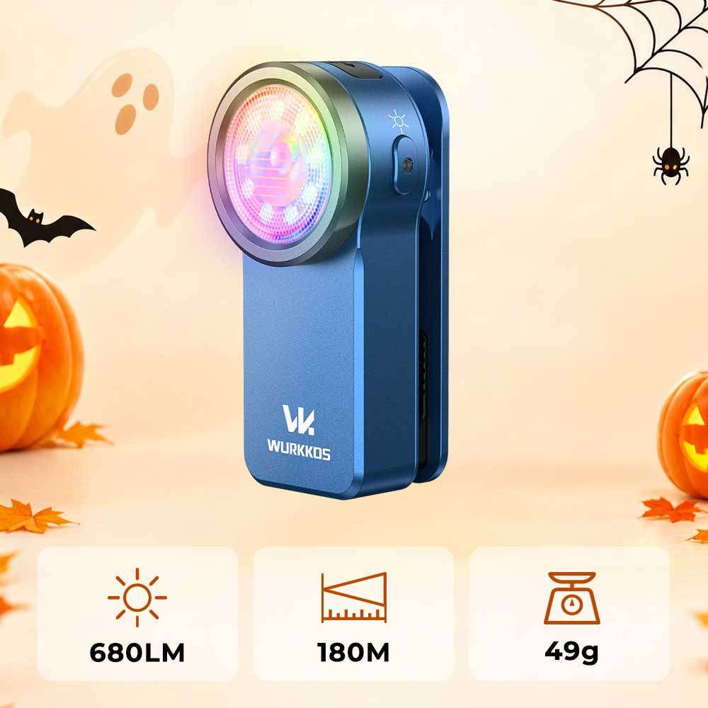 Wurkkos HD03 iF Design Award Clip Light – 680LM USB‑C Rechargeable EDC Flashlight with Spotlight, Floodlight (95 CRI), RGB, Magnet & Constant Current Driver