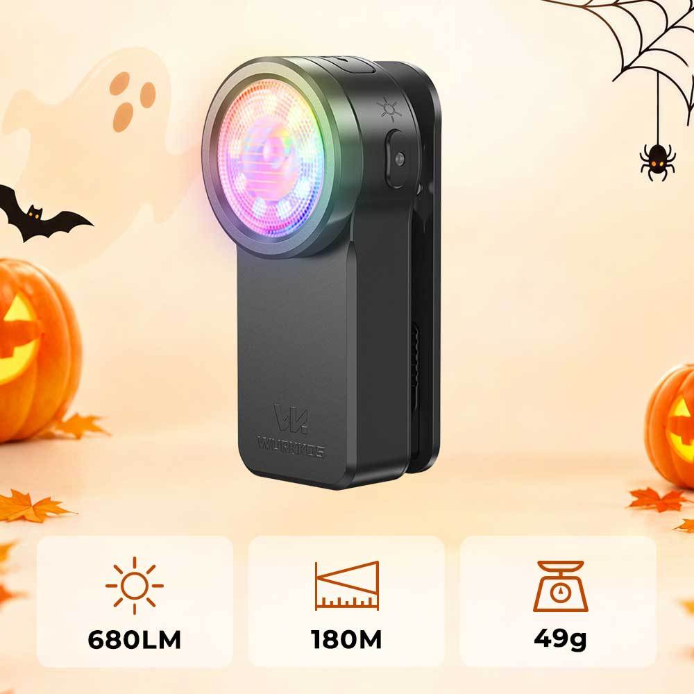 Wurkkos HD03 iF Design Award Clip Light – 680LM USB‑C Rechargeable EDC Flashlight with Spotlight, Floodlight (95 CRI), RGB, Magnet & Constant Current Driver
