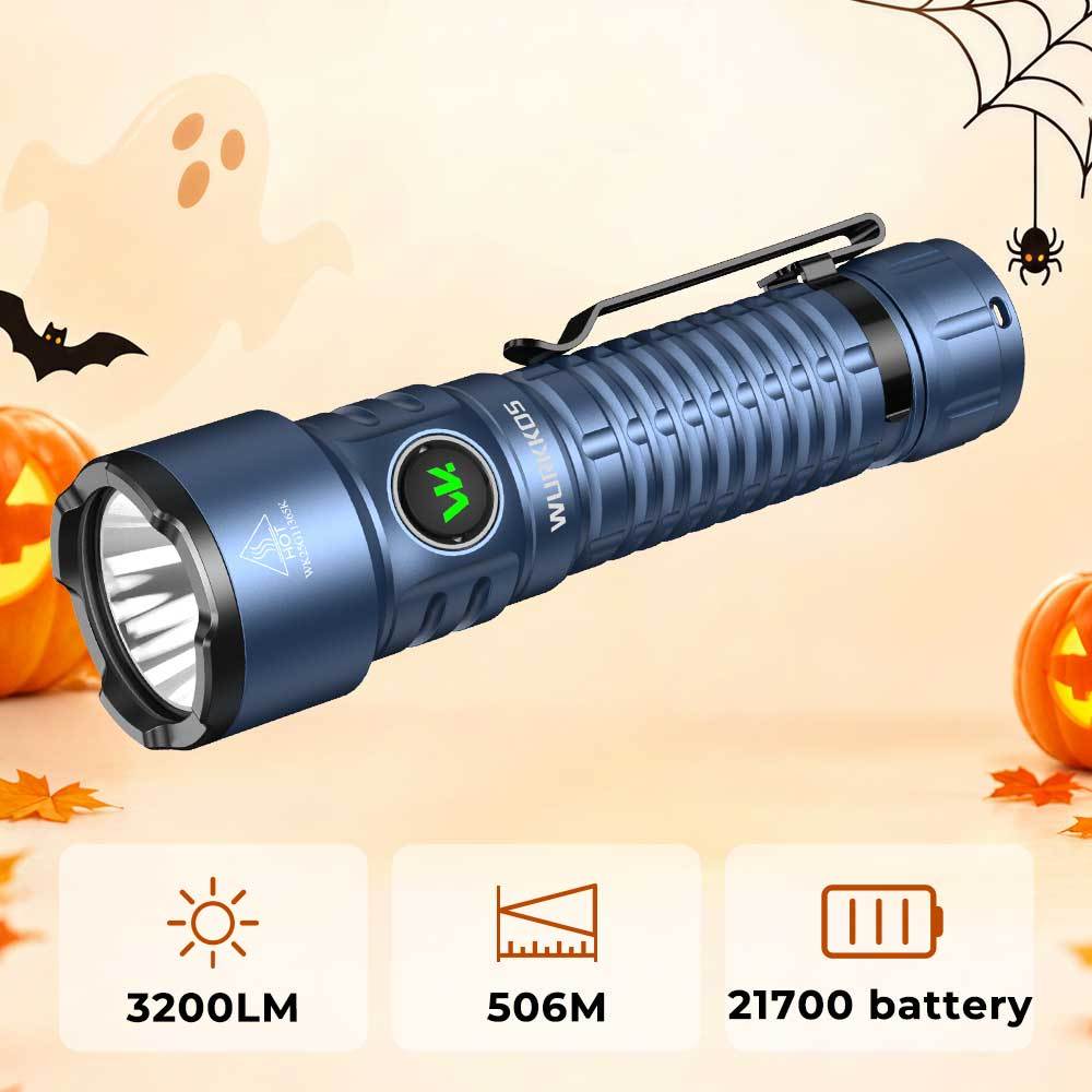 Wurkkos TS28 Compact Long-Range EDC Flashlight, High-CRI Option, Stainless Steel Bezel, Magnetic Tailcap, IPX8, 21700 Battery Included