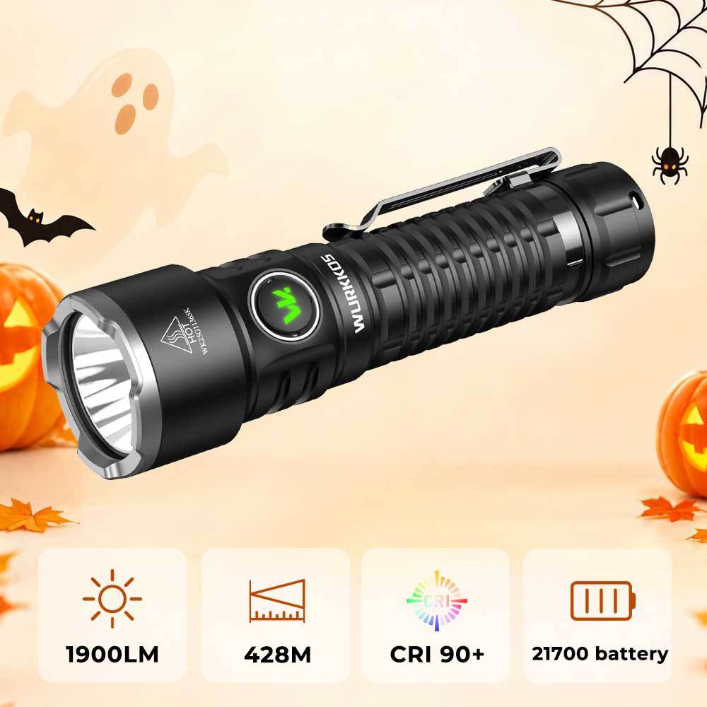 Wurkkos TS28 Compact Long-Range EDC Flashlight, High-CRI Option, Stainless Steel Bezel, Magnetic Tailcap, IPX8, 21700 Battery Included