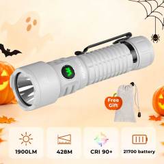 Wurkkos TS28 Compact Long-Range EDC Flashlight, High-CRI Option, Stainless Steel Bezel, Magnetic Tailcap, IPX8, 21700 Battery Included