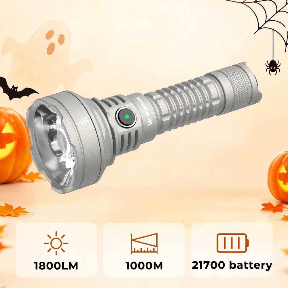 Wurkkos TD01/TD01C Rechargeable Tactical Flashlight, Throw 1039M IPX8 Waterproof, USB-C Torch PMMA Lens