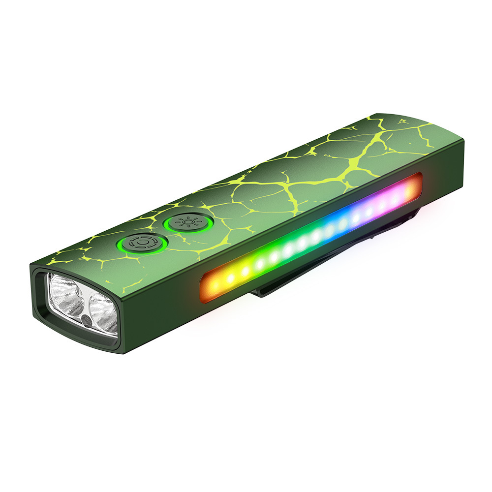 Wurkkos HD01 PRO Flat EDC Flashlight, 365nm UV, Green Laser, White Flood LED, RGB Side Light, Magnetic Tail