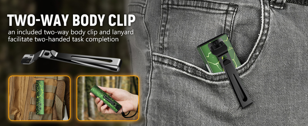 Wurkkos HD01 PRO Flat EDC Flashlight, 365nm UV, Green Laser, White Flood LED, RGB Side Light, Magnetic Tail
