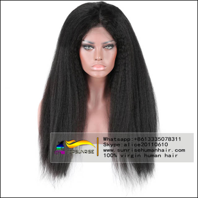 8A human hair kinky straight silk base full lace virgin hair wig glueless, 4x4 silk base full lace wig  small/medium/large cap,ready to ship!