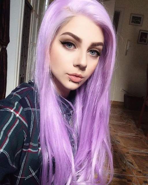 Fashion Silky Straight Full Lace Human Hair Wigs Purple Full Lace Wigs With Baby Hair Pre Plucked