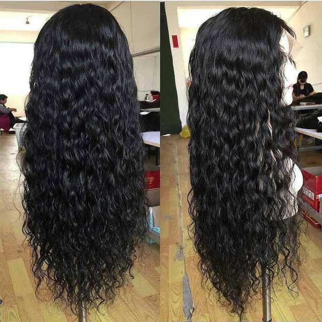 Top quality loose curly  malaysian full lace human hair wigs  for black women